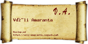 Váli Amaranta névjegykártya